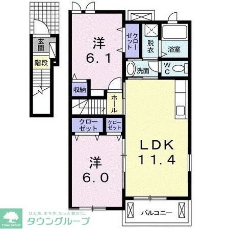 プラシードI番館の物件間取画像